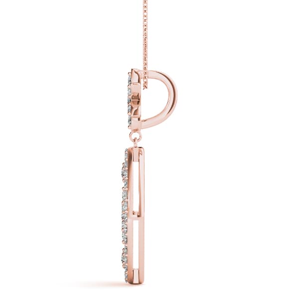 Drop Flower Fashion Earrings (3/8 ct. tw.), Side view in rose gold