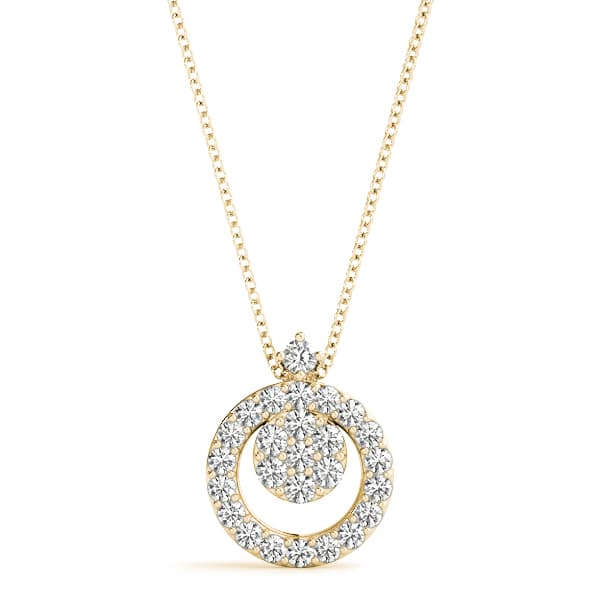 Circle Cluster Pendant (0.31 ct. tw.), Front view in yellow gold