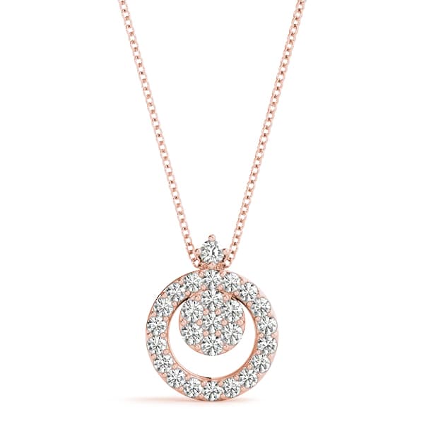 Circle Cluster Pendant (0.31 ct. tw.), Front view in rose gold