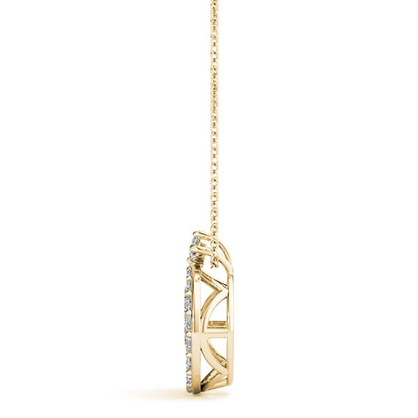 Circle Cluster Pendant (0.31 ct. tw.), Side view in yellow gold