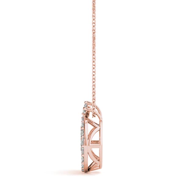 Circle Cluster Pendant (0.31 ct. tw.), Side view in rose gold