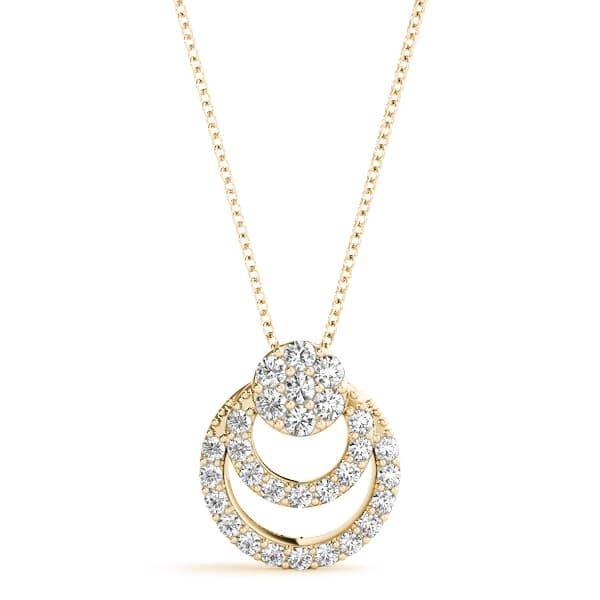Fashion Pendant (1/4 ct. tw.), Front view in yellow gold