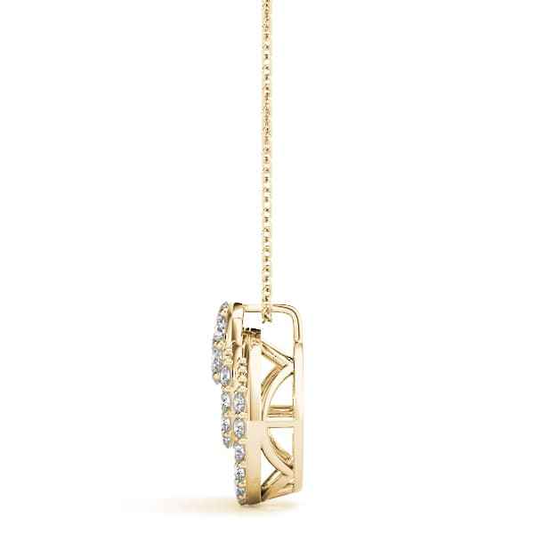 Fashion Pendant (1/4 ct. tw.), Side view in yellow gold