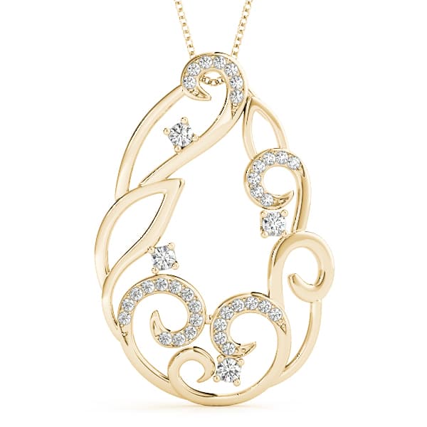 Fashion Pendant (1/4 ct. tw.), Front view in yellow gold