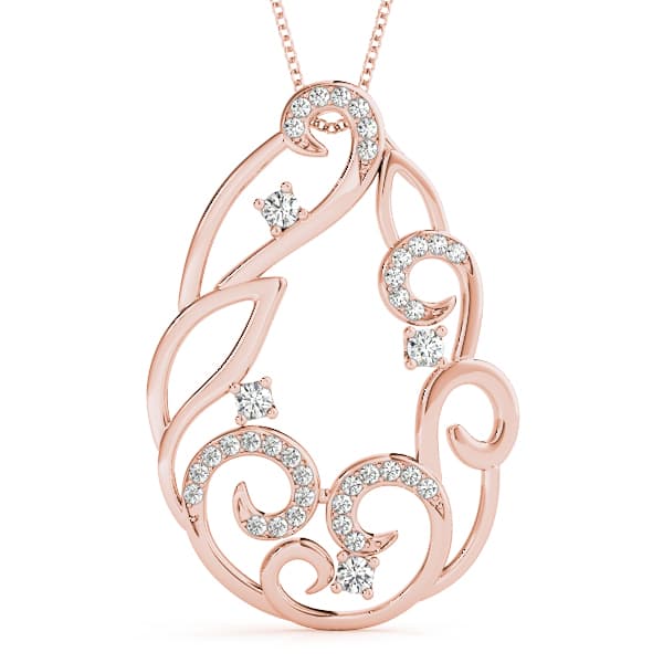 Fashion Pendant (1/4 ct. tw.), Front view in rose gold