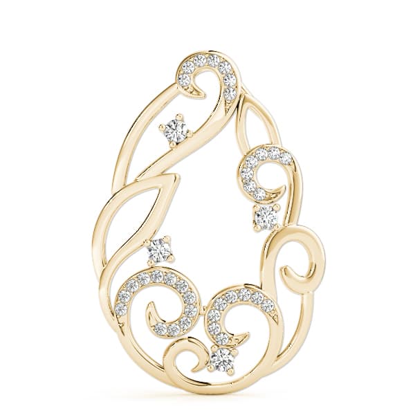 Fashion Pendant (1/4 ct. tw.), On hand view in yellow gold