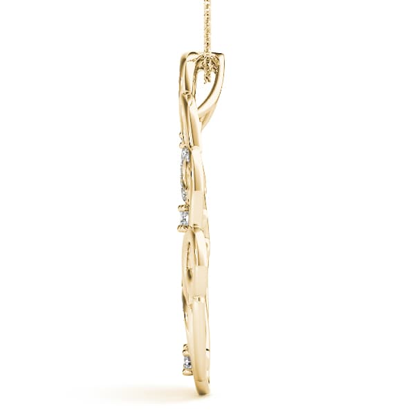 Fashion Pendant (1/4 ct. tw.), Side view in yellow gold