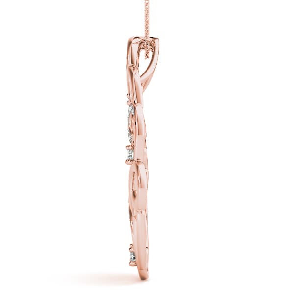 Fashion Pendant (1/4 ct. tw.), Side view in rose gold