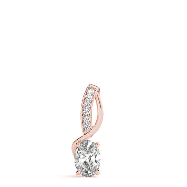 Twisted Oval Fashion Pendant (0.05 ct. tw.), On hand view in rose gold