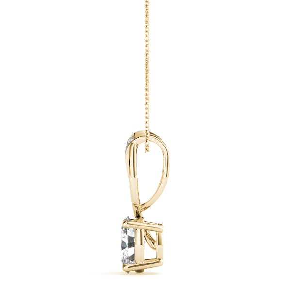 Twisted Oval Fashion Pendant (0.05 ct. tw.), Side view in yellow gold