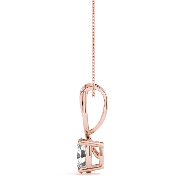 Twisted Oval Fashion Pendant (0.05 ct. tw.), Side view in rose gold