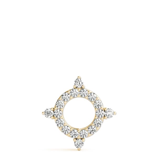 Circle Shape Prong Set Fashion Pendant (1/3 ct. tw.), On hand view in yellow gold