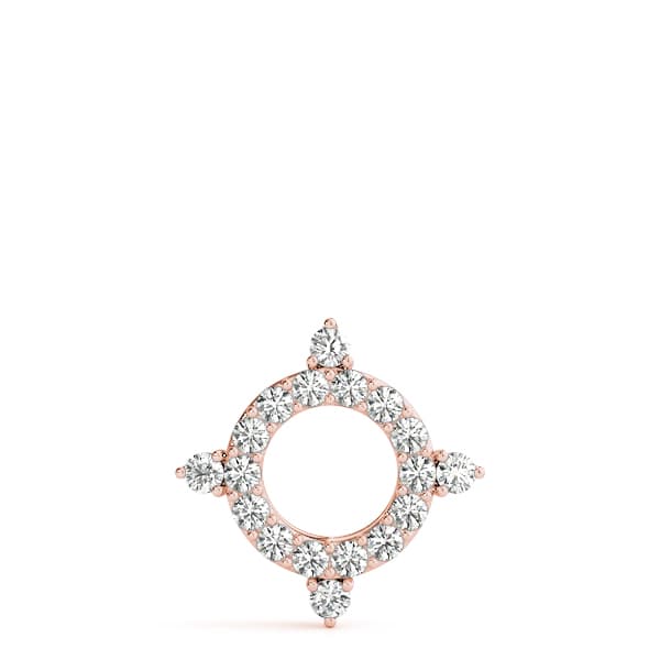 Circle Shape Prong Set Fashion Pendant (1/3 ct. tw.), On hand view in rose gold