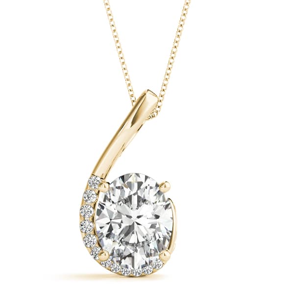 Oval Fashion Pendant (0.08 ct. tw.), Front view in yellow gold
