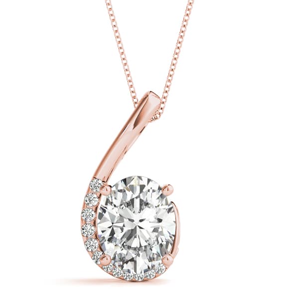 Oval Fashion Pendant (0.08 ct. tw.), Front view in rose gold
