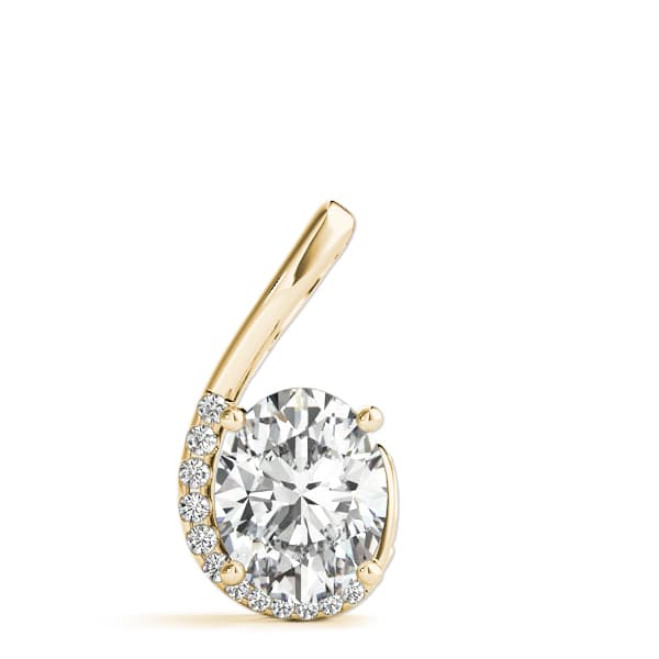 Oval Fashion Pendant (0.08 ct. tw.), On hand view in yellow gold