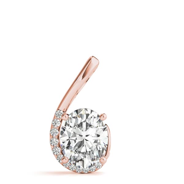 Oval Fashion Pendant (0.08 ct. tw.), On hand view in rose gold