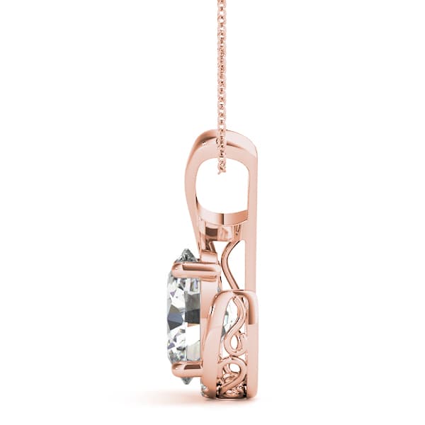 Oval Fashion Pendant (0.08 ct. tw.), Side view in rose gold
