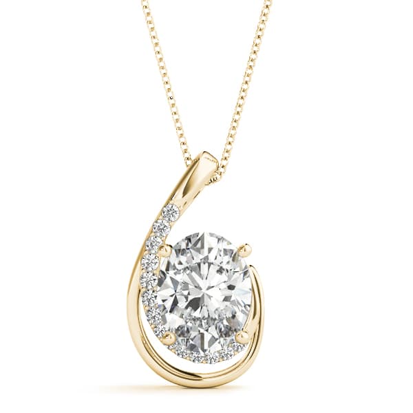 Hook Halo Fashion Pendants (0.09 ct. tw.), Front view in yellow gold