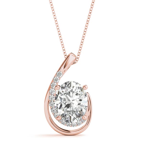 Hook Halo Fashion Pendants (0.09 ct. tw.), Front view in rose gold