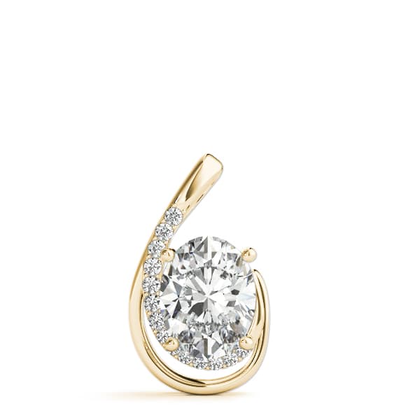 Hook Halo Fashion Pendants (0.09 ct. tw.), On hand view in yellow gold
