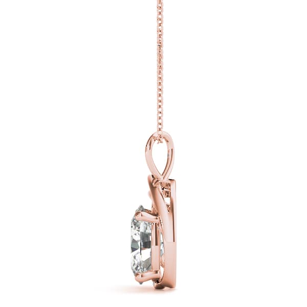 Oval Fashion Pendant (0.04 ct. tw.), Side view in rose gold