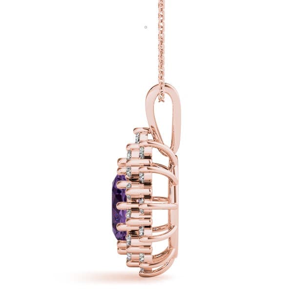 Oval Fashion Pendant (3/8 ct. tw.), Side view in rose gold