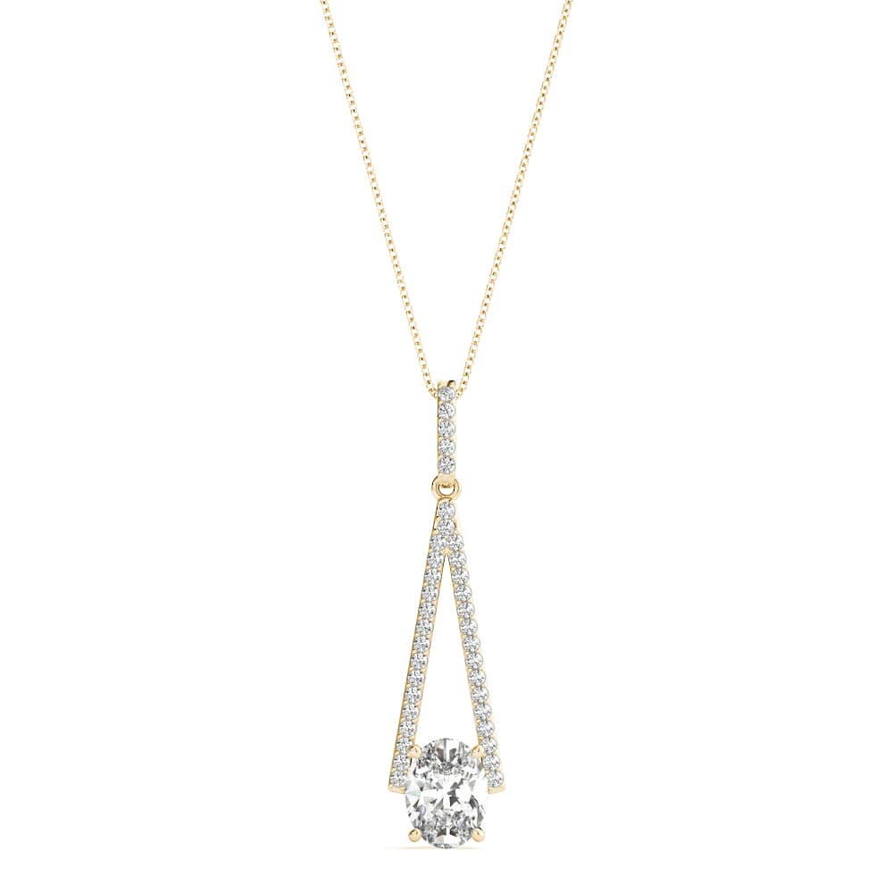 Oval Fashion Pendants (0.19 ct. tw.), Front view in yellow gold