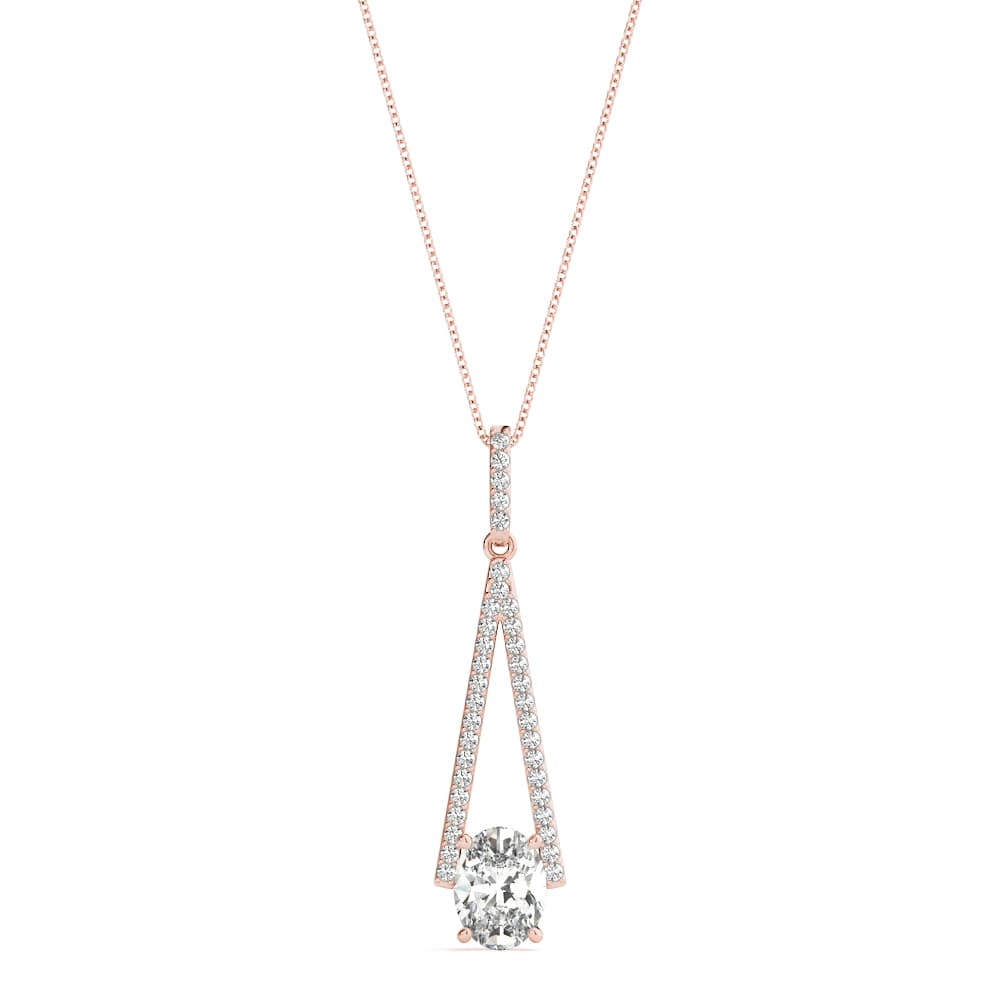 Oval Fashion Pendants (0.19 ct. tw.), Front view in rose gold