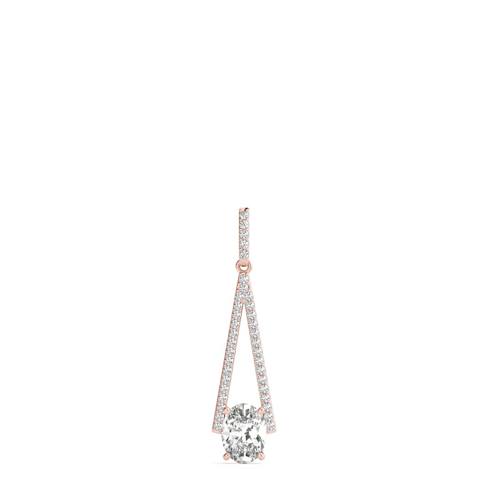 Oval Fashion Pendants (0.19 ct. tw.), On hand view in rose gold