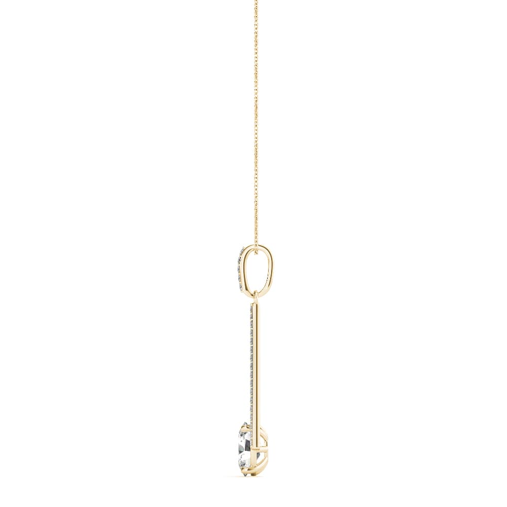Oval Fashion Pendants (0.19 ct. tw.), Side view in yellow gold