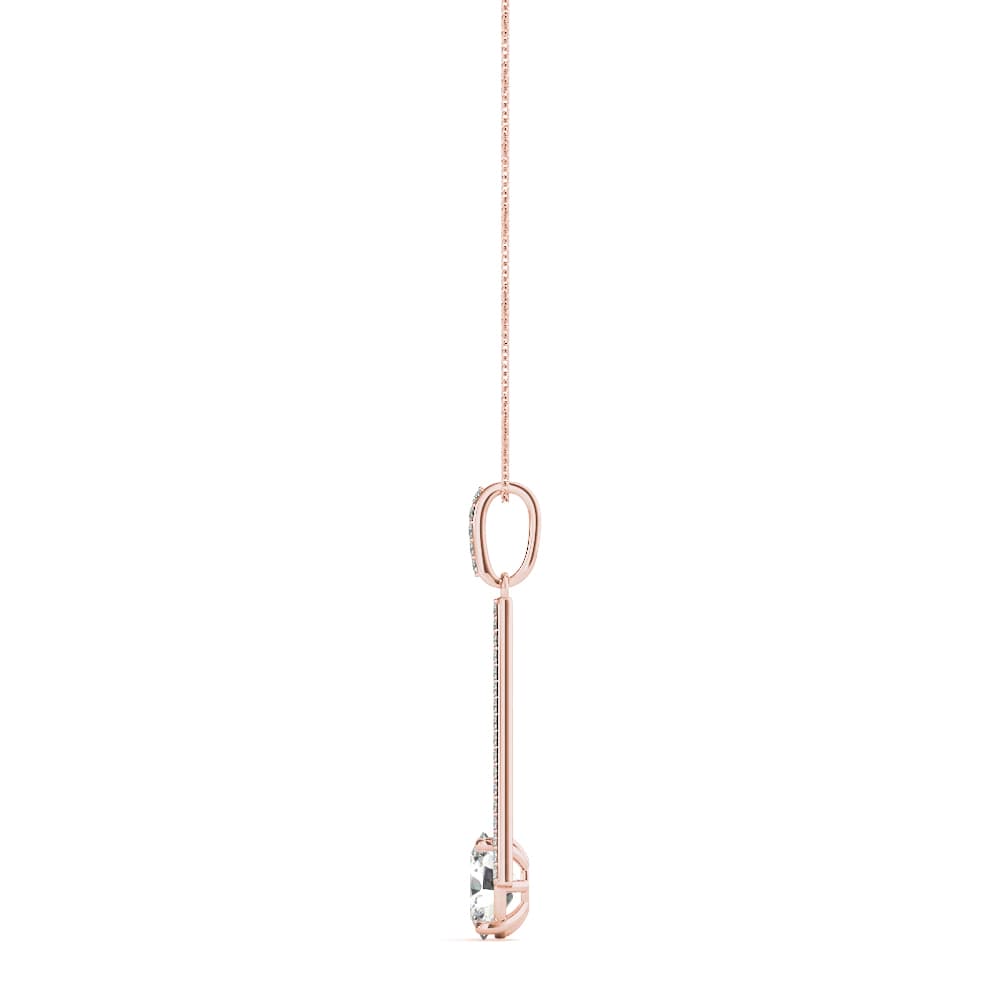 Oval Fashion Pendants (0.19 ct. tw.), Side view in rose gold