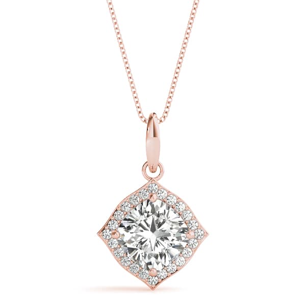 Fashion Pendant Cushion (1/8 ct. tw.), Front view in rose gold