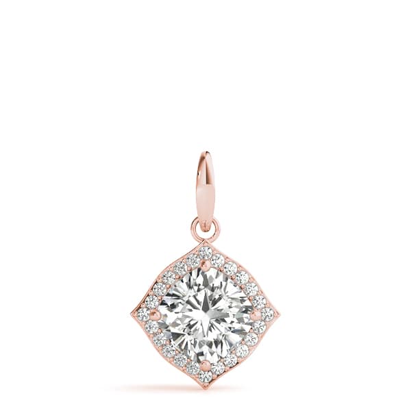 Fashion Pendant Cushion (1/8 ct. tw.), On hand view in rose gold