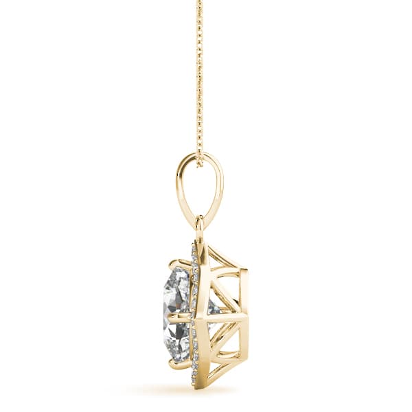 Fashion Pendant Cushion (1/8 ct. tw.), Side view in yellow gold