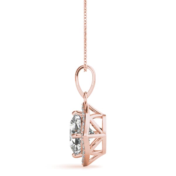 Fashion Pendant Cushion (1/8 ct. tw.), Side view in rose gold