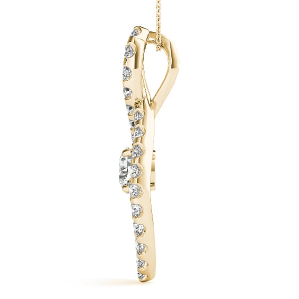 Fashion Pendant (0.85 ct. tw.), Side view in yellow gold