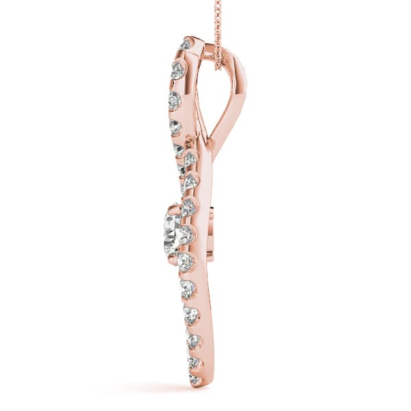 Fashion Pendant (0.85 ct. tw.), Side view in rose gold