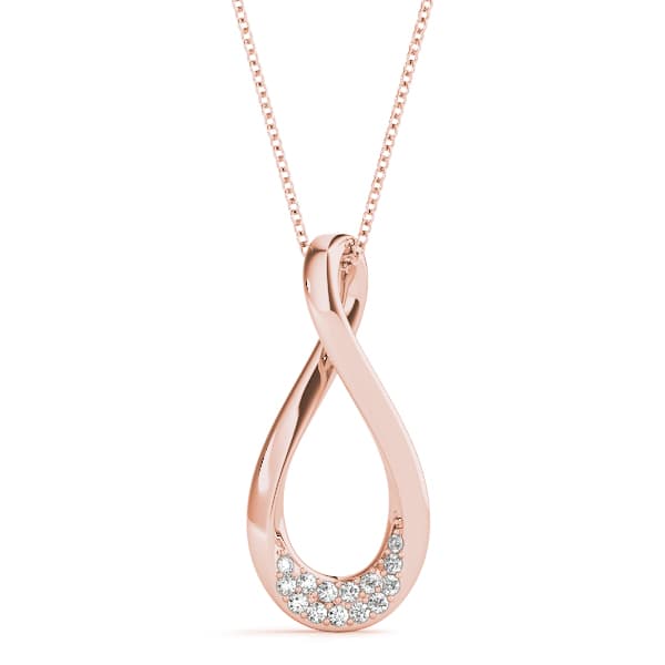 Teardrop Infinity Fashion Pendant (0.08 ct. tw.), Front view in rose gold
