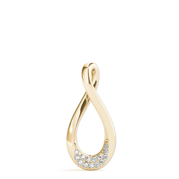 Teardrop Infinity Fashion Pendant (0.08 ct. tw.), On hand view in yellow gold