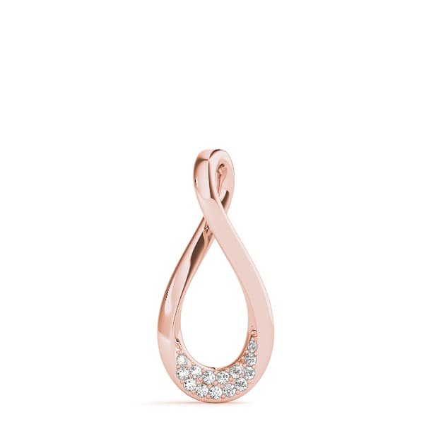 Teardrop Infinity Fashion Pendant (0.08 ct. tw.), On hand view in rose gold