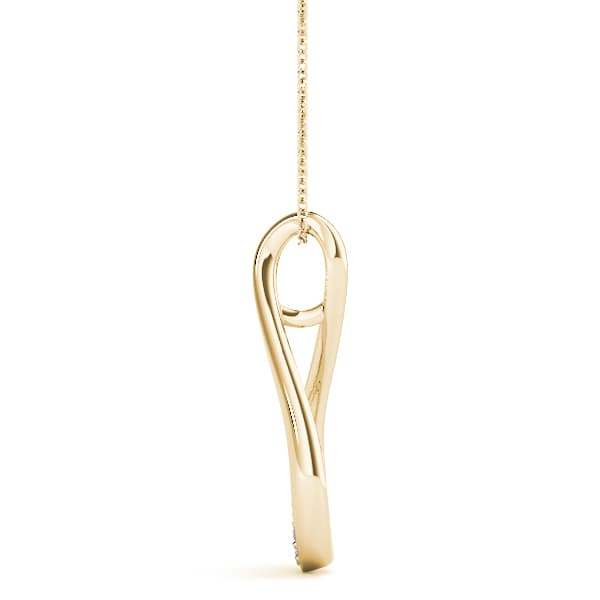 Teardrop Infinity Fashion Pendant (0.08 ct. tw.), Side view in yellow gold