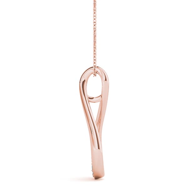 Teardrop Infinity Fashion Pendant (0.08 ct. tw.), Side view in rose gold
