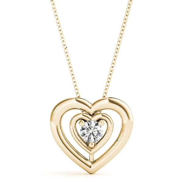 Heart Solitaire Pendant (1/2 ct. tw.), Front view in yellow gold