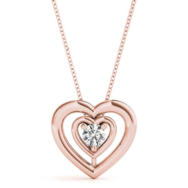 Heart Solitaire Pendant (0.2 ct. tw.), Front view in rose gold