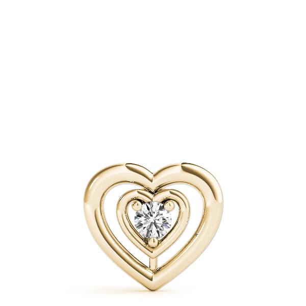 Heart Solitaire Pendant (1/2 ct. tw.), On hand view in yellow gold