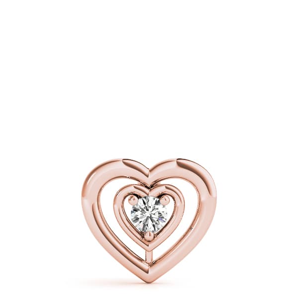 Heart Solitaire Pendant (0.2 ct. tw.), On hand view in rose gold