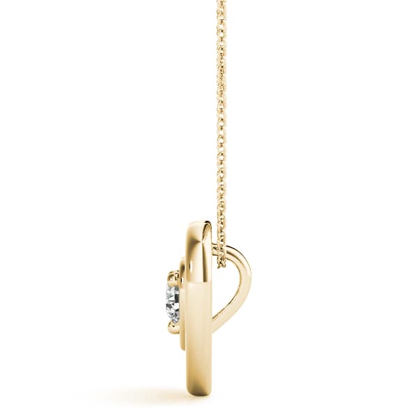 Heart Solitaire Pendant (1/2 ct. tw.), Side view in yellow gold