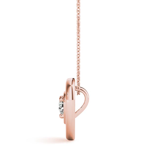 Heart Solitaire Pendant (0.2 ct. tw.), Side view in rose gold