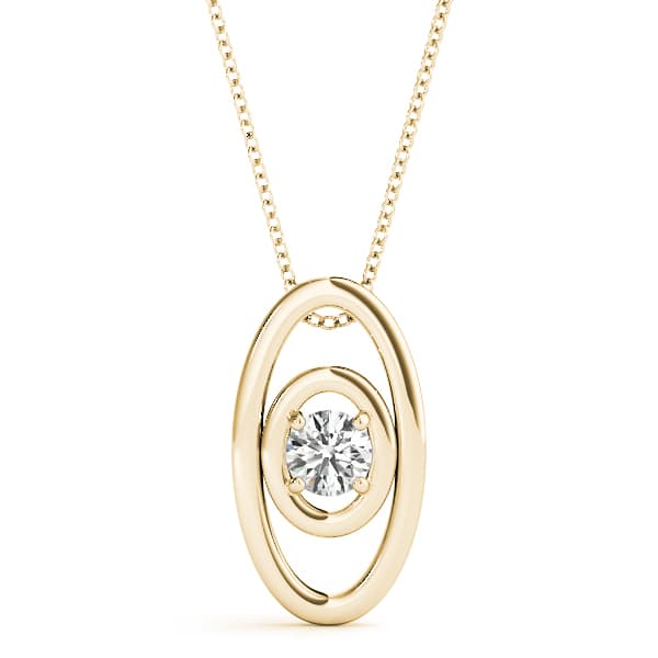 Oval Solitaire Pendant (0.2 ct. tw.), Front view in yellow gold